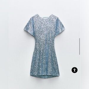 powder blue sequin dress